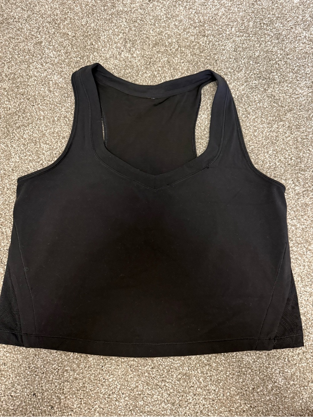 Athleta Black Racerback V-Neck lace Tank Top